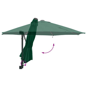 Parasol da giardino a parete  con LED, verde, 248 cm 42003244