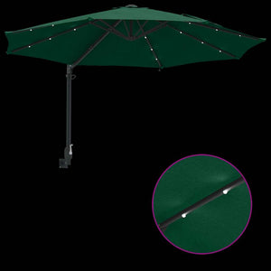 Parasol da giardino a parete  con LED, verde, 248 cm 42003244