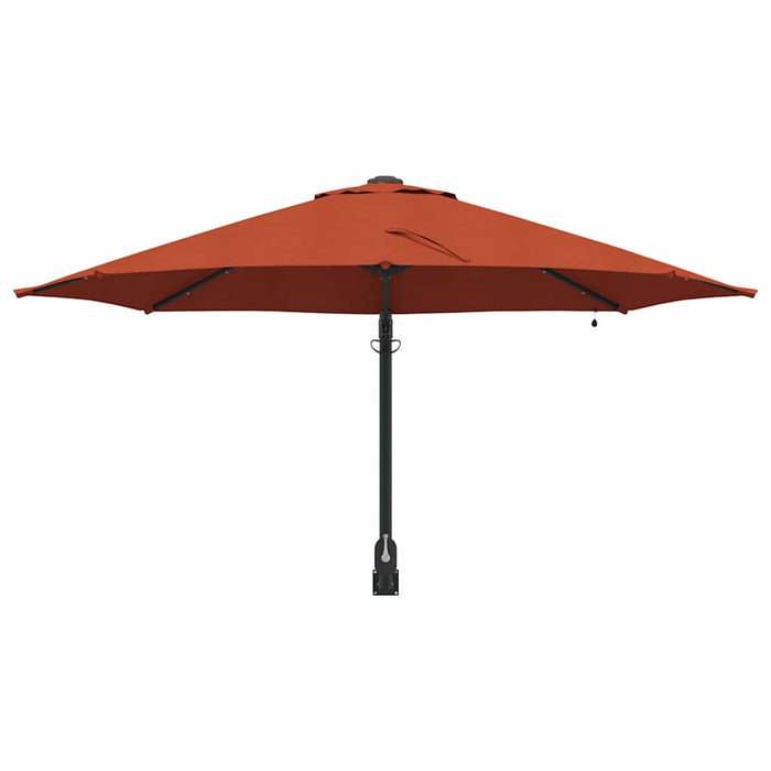 Parasol da giardino montato a muro  con LED, terracotta, 248 cm 42003248