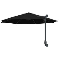 Parasol da Giardino da Parete con LED Nero, 248 cm 42003249