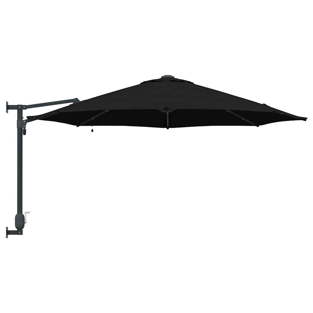 Parasol da Giardino da Parete con LED Nero, 248 cm 42003249