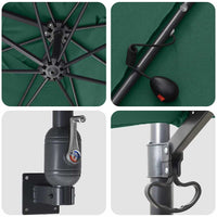 vidaXL Ombrello da giardino Verde 248.5 x 247.5 x 160 cm Tessuto