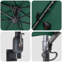 Ombrello da giardino Verde 248.5 x 247.5 x 160 cm Tessuto 42003252