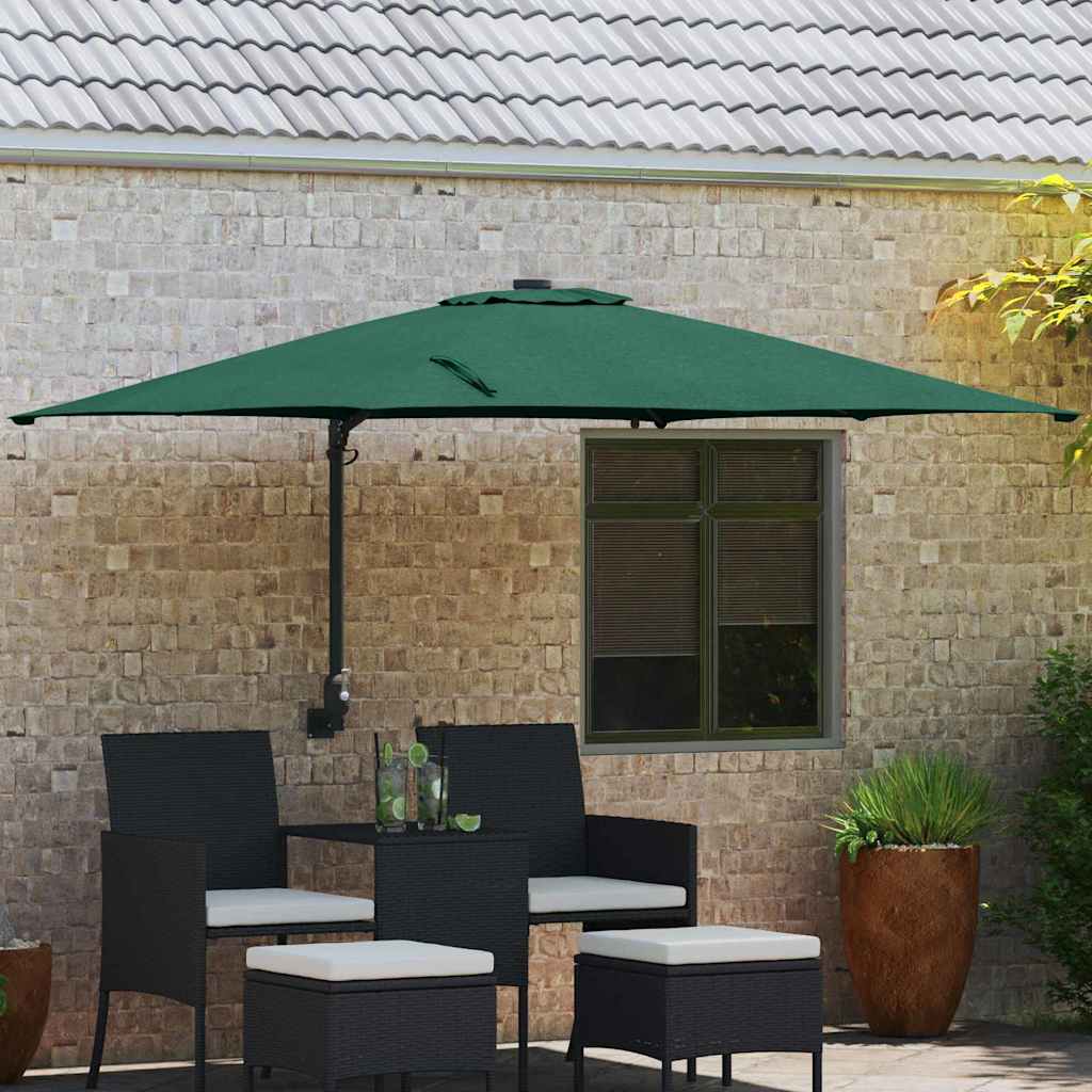vidaXL Ombrello da giardino Verde 248.5 x 247.5 x 160 cm Tessuto