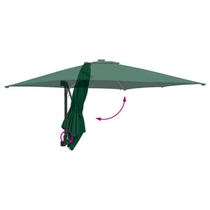vidaXL Ombrello da giardino Verde 248.5 x 247.5 x 160 cm Tessuto