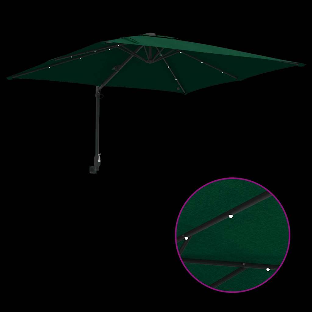 vidaXL Ombrello da giardino Verde 248.5 x 247.5 x 160 cm Tessuto