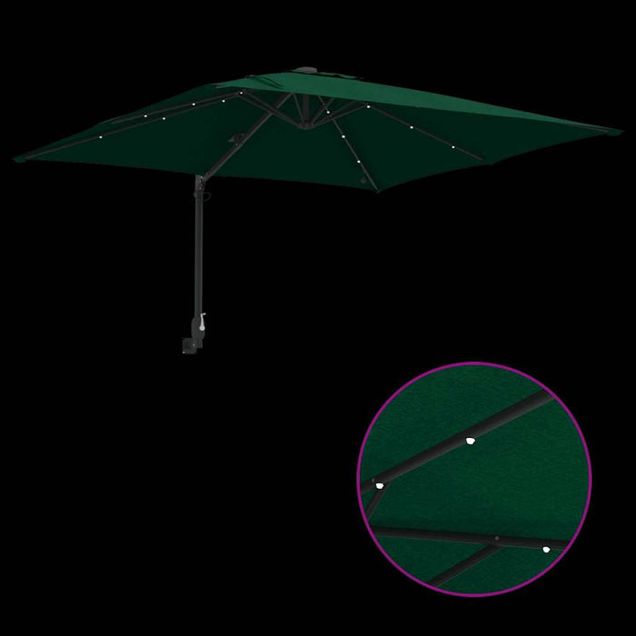 vidaXL Ombrello da giardino Verde 248.5 x 247.5 x 160 cm Tessuto