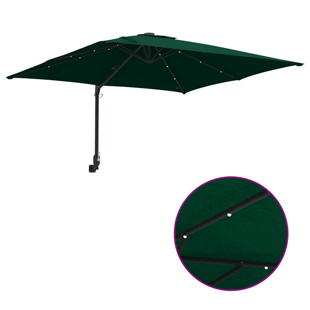 vidaXL Ombrello da giardino Verde 248.5 x 247.5 x 160 cm Tessuto