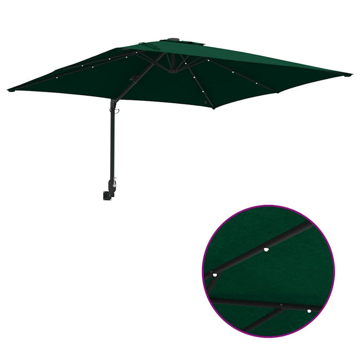 vidaXL Ombrello da giardino Verde 248.5 x 247.5 x 160 cm Tessuto