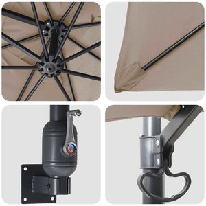 Ombrello da giardino Talpa 248.5 x 247.5 x 160 cm Tessuto 42003254