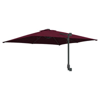 vidaXL Ombrello da giardino Rosso bordò 248.5 x 247.5 x 160 cm Tessuto