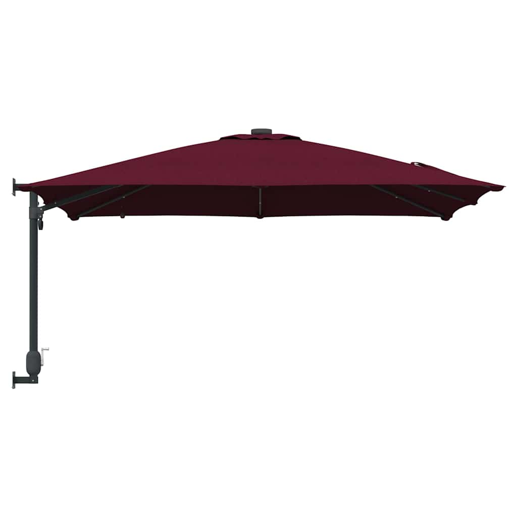 vidaXL Ombrello da giardino Rosso bordò 248.5 x 247.5 x 160 cm Tessuto
