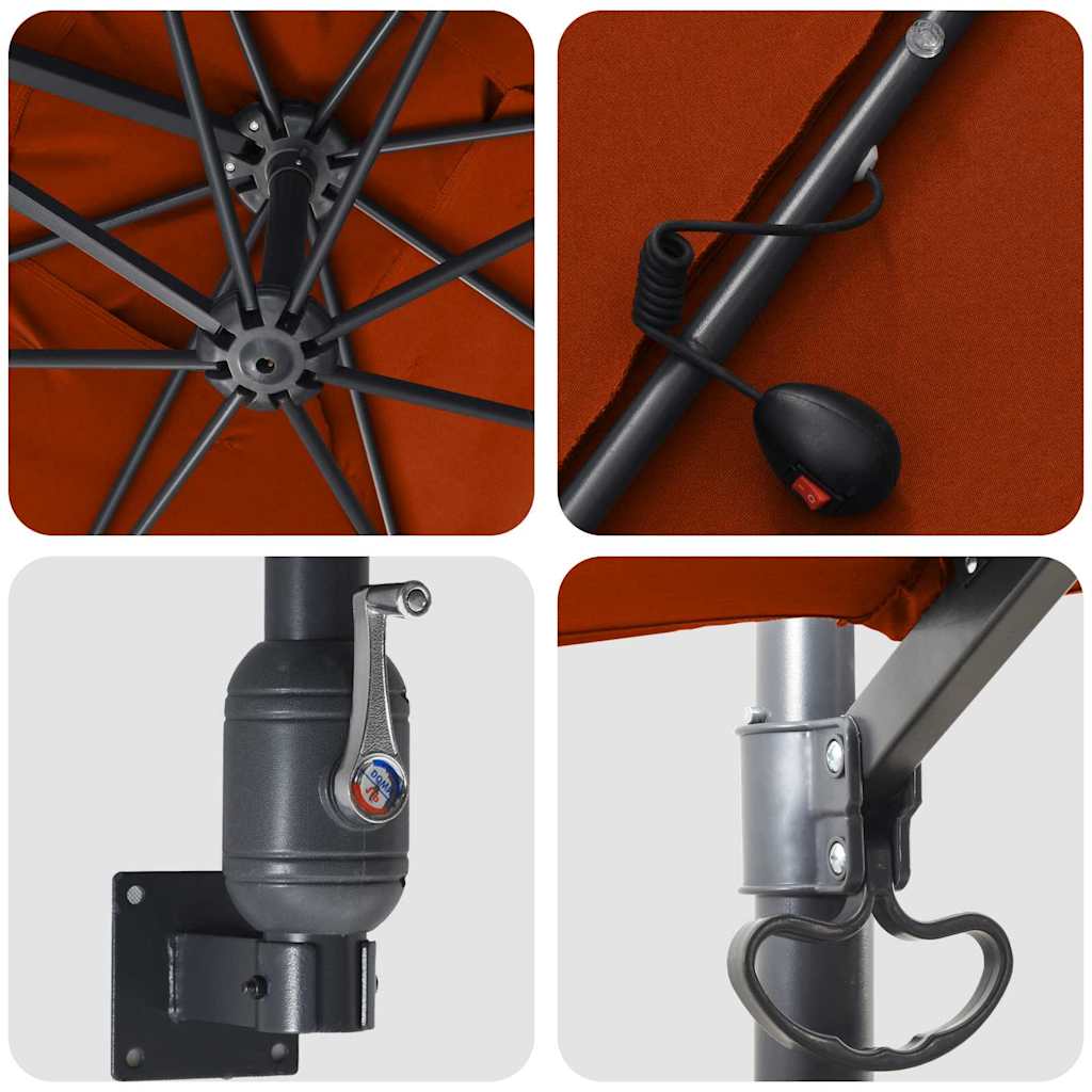 Ombrello da giardino Terracotta 248.5 x 247.5 x 160 cm Tessuto 42003256