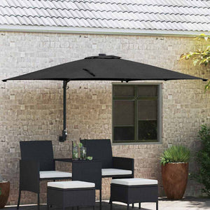 vidaXL Ombrello da giardino Nero 248.5 x 247.5 x 160 cm Tessuto