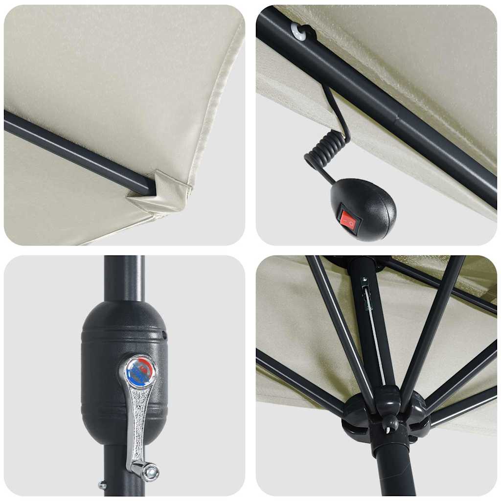 Ombrello da giardino Sabbia 294 x 150 x 223 cm Tessuto 42003259