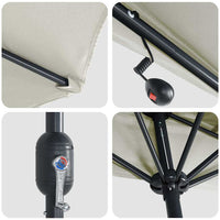 Ombrello da giardino Sabbia 294 x 150 x 223 cm Tessuto 42003259