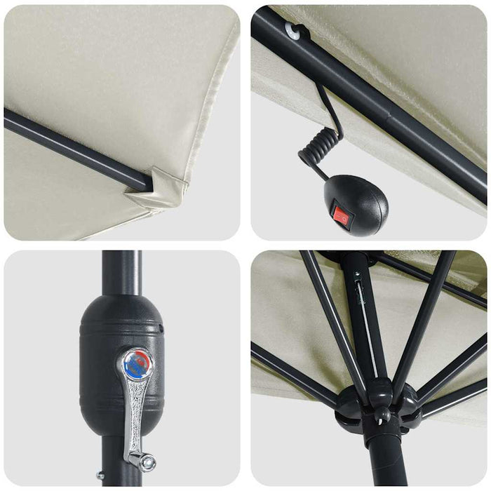 Ombrello da giardino Sabbia 294 x 150 x 223 cm Tessuto 42003259