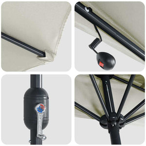 vidaXL Ombrello da giardino Sabbia 294 x 150 x 223 cm Tessuto