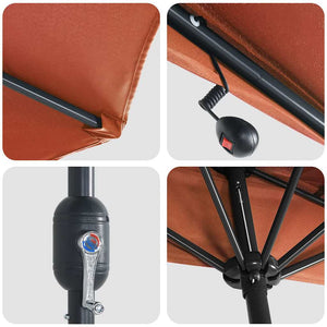 Ombrello da giardino Terracotta 294 x 150 x 223 cm Tessuto 42003264