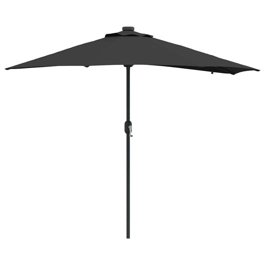 vidaXL Ombrello da giardino Nero 294 x 150 x 223 cm Tessuto