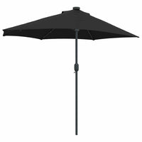 vidaXL Ombrello da giardino Nero 294 x 150 x 223 cm Tessuto