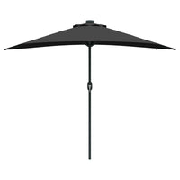 vidaXL Ombrello da giardino Nero 294 x 150 x 223 cm Tessuto