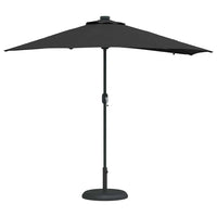 vidaXL Ombrello da giardino Nero 294 x 150 x 223 cm Tessuto
