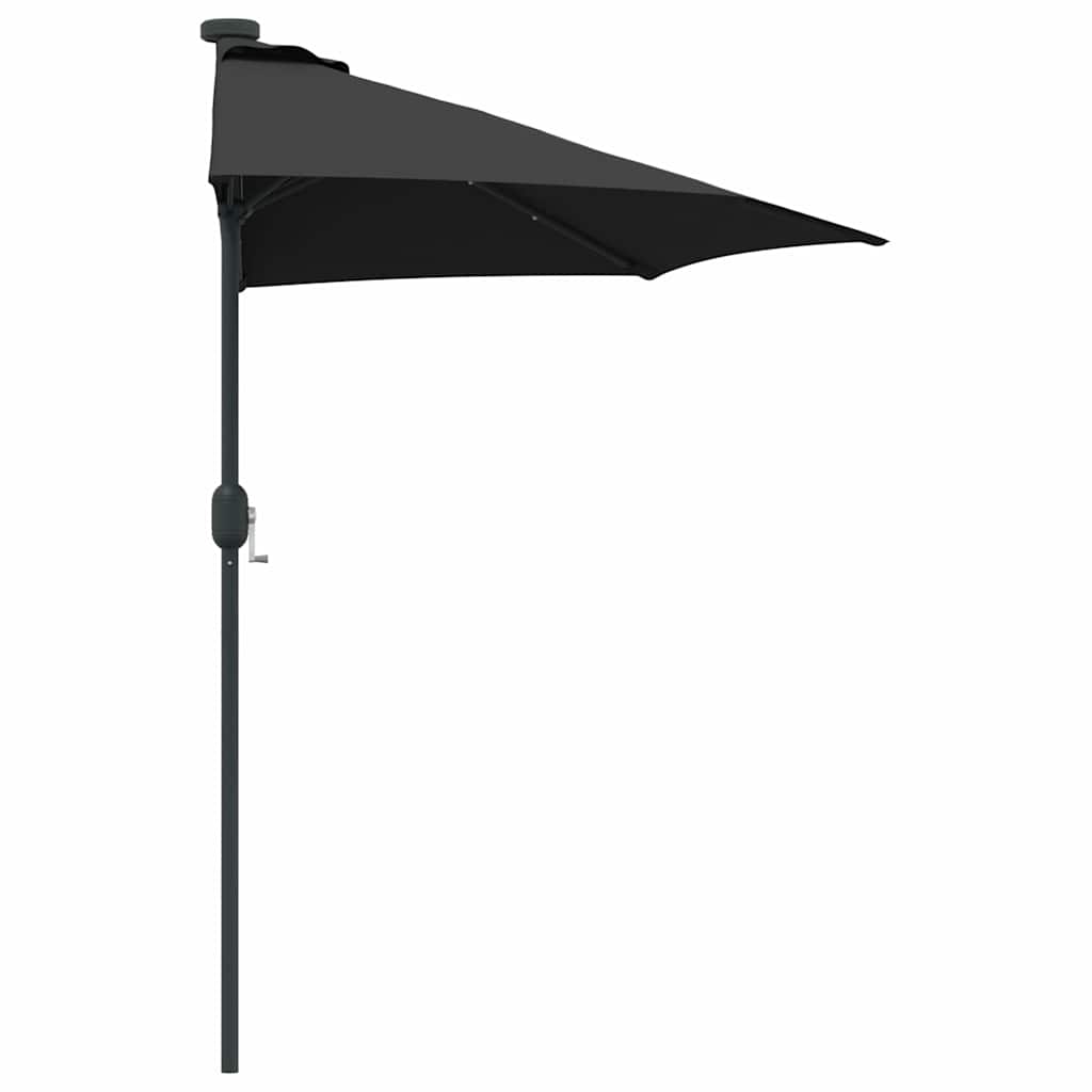 vidaXL Ombrello da giardino Nero 294 x 150 x 223 cm Tessuto