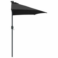vidaXL Ombrello da giardino Nero 294 x 150 x 223 cm Tessuto