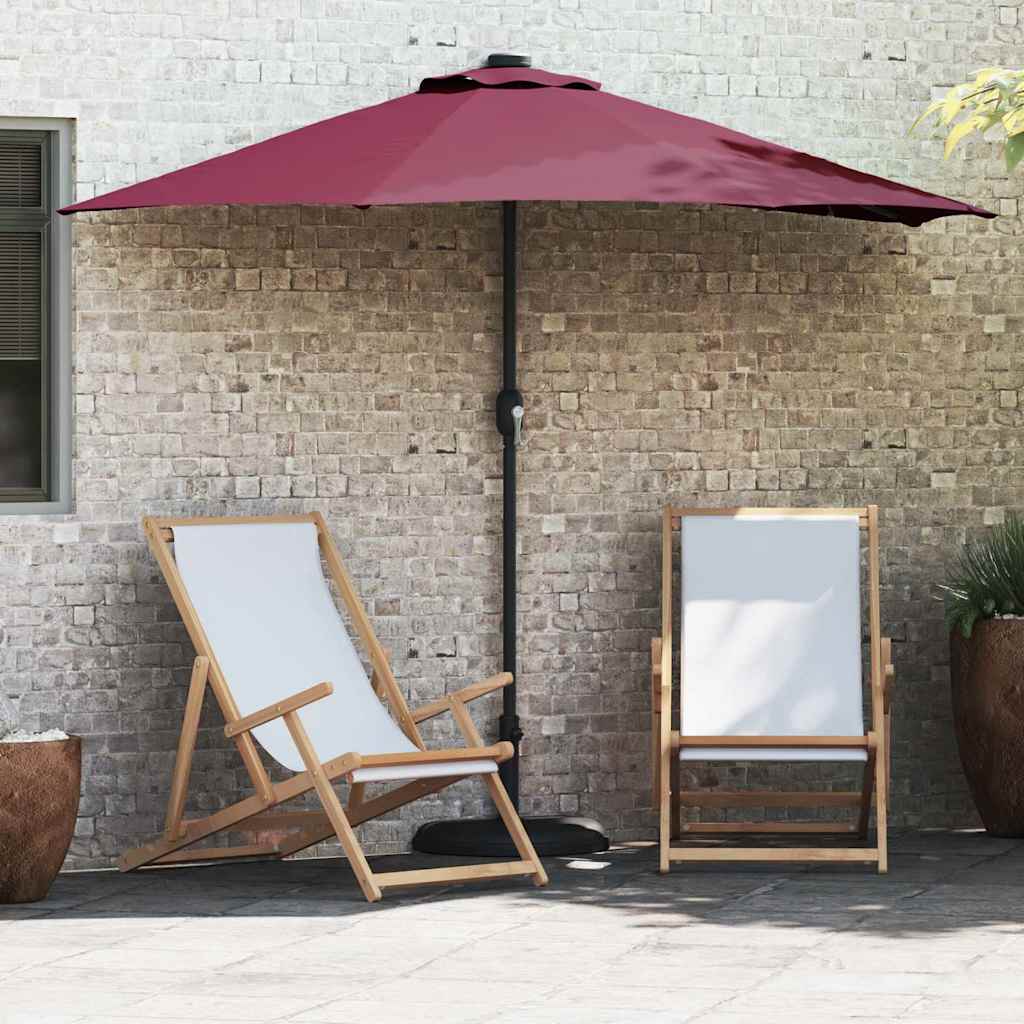 vidaXL Ombrello da giardino Rosso bordò 294 x 150 x 224 cm Tessuto