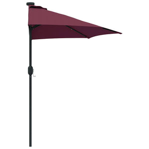 vidaXL Ombrello da giardino Rosso bordò 294 x 150 x 224 cm Tessuto