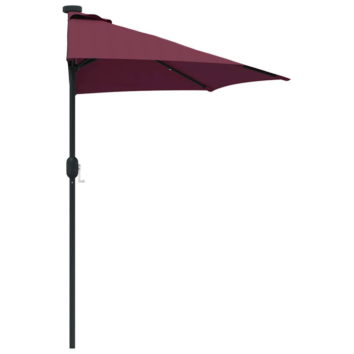 vidaXL Ombrello da giardino Rosso bordò 294 x 150 x 224 cm Tessuto