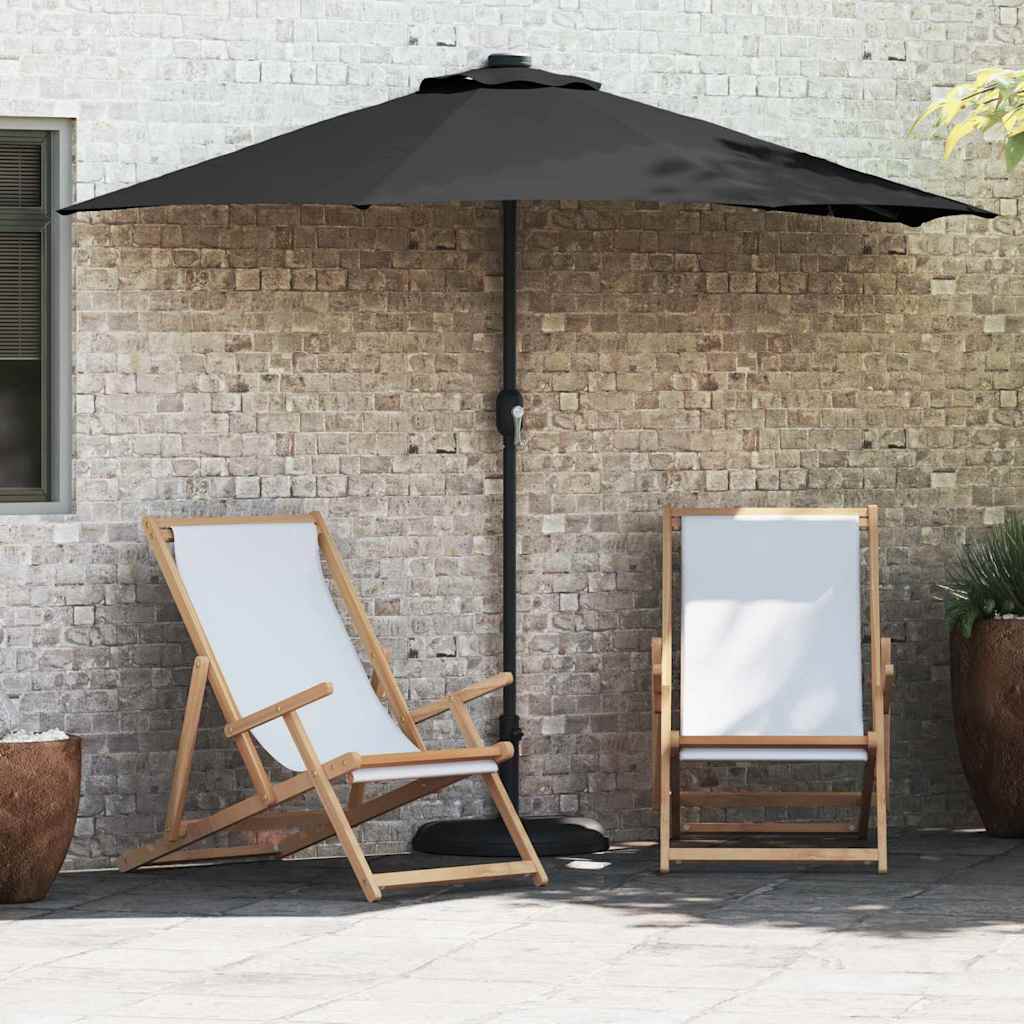 vidaXL Ombrello da giardino Nero 294 x 150 x 224 cm Tessuto