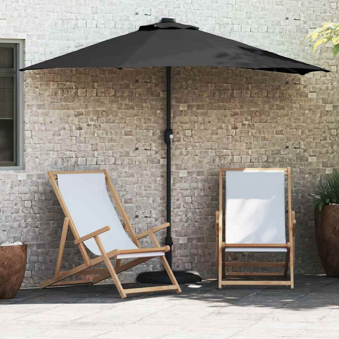 vidaXL Ombrello da giardino Nero 294 x 150 x 224 cm Tessuto