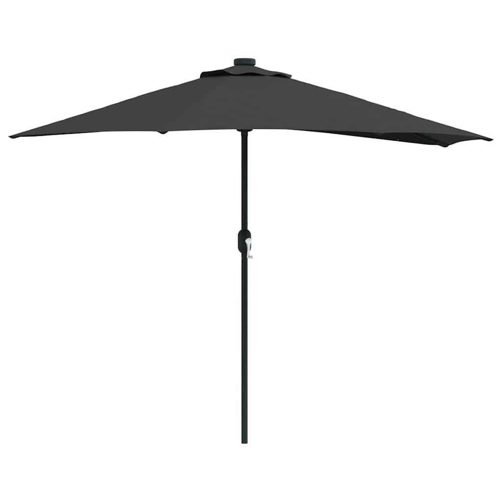 vidaXL Ombrello da giardino Nero 294 x 150 x 224 cm Tessuto