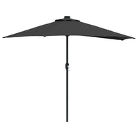 vidaXL Ombrello da giardino Nero 294 x 150 x 224 cm Tessuto
