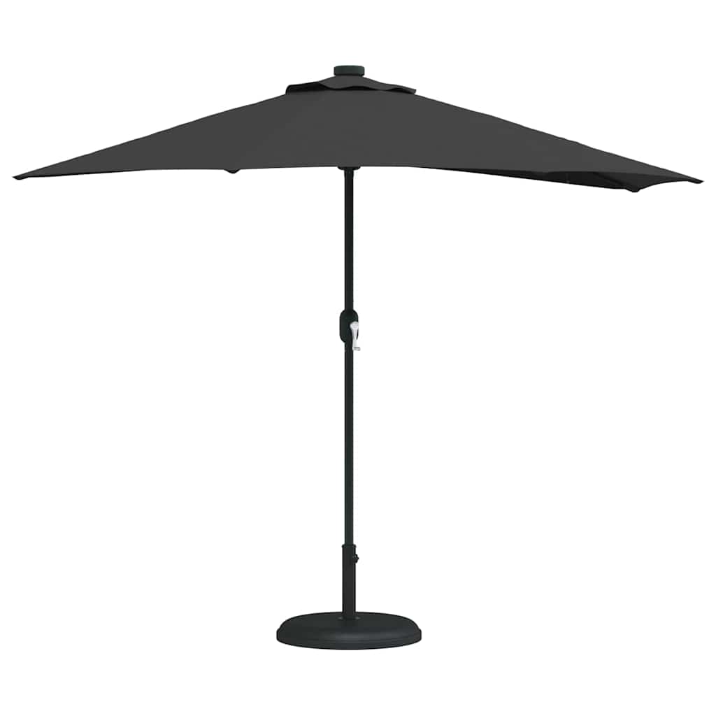 vidaXL Ombrello da giardino Nero 294 x 150 x 224 cm Tessuto