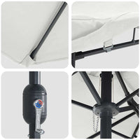 vidaXL Ombrello da giardino Sabbia 385 x 209 x 244 cm Tessuto