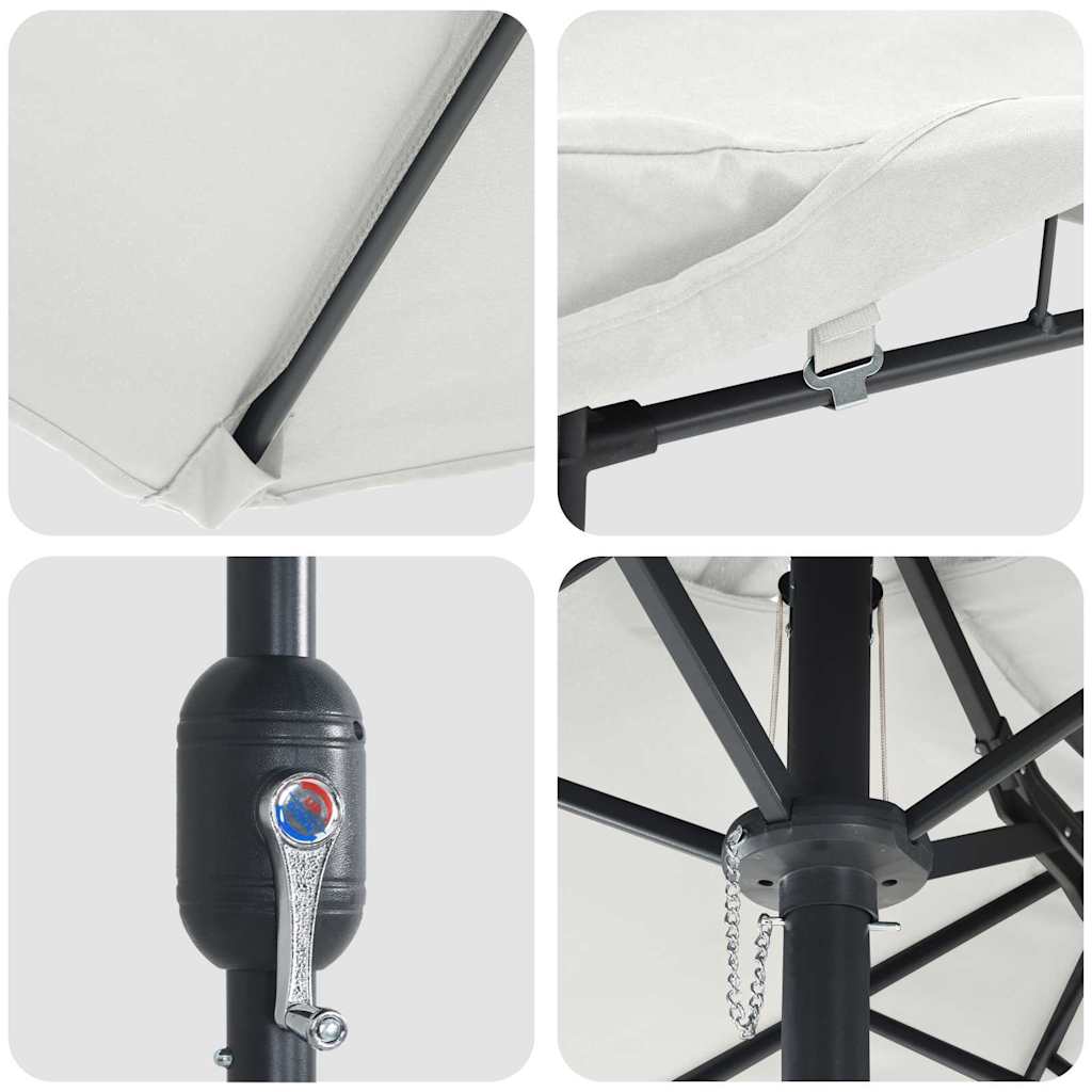 Ombrello da giardino Sabbia 385 x 209 x 244 cm Tessuto 42003275