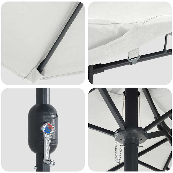 Ombrello da giardino Sabbia 385 x 209 x 244 cm Tessuto 42003275