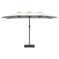 vidaXL Ombrello da giardino Sabbia 385 x 209 x 244 cm Tessuto
