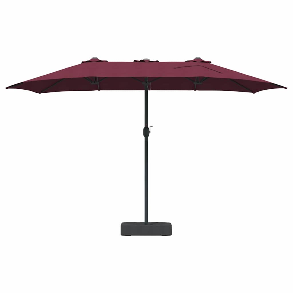 vidaXL Ombrello da giardino Rosso bordò 385 x 209 x 244 cm Tessuto