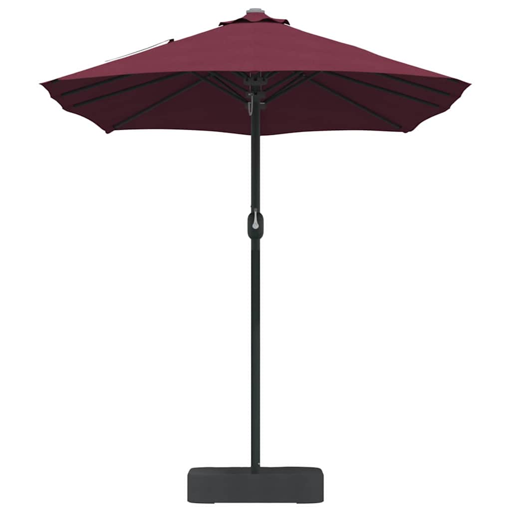 vidaXL Ombrello da giardino Rosso bordò 385 x 209 x 244 cm Tessuto