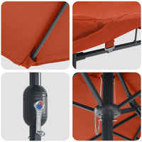 Ombrello da giardino Terracotta 385 x 209 x 244 cm Tessuto 42003280