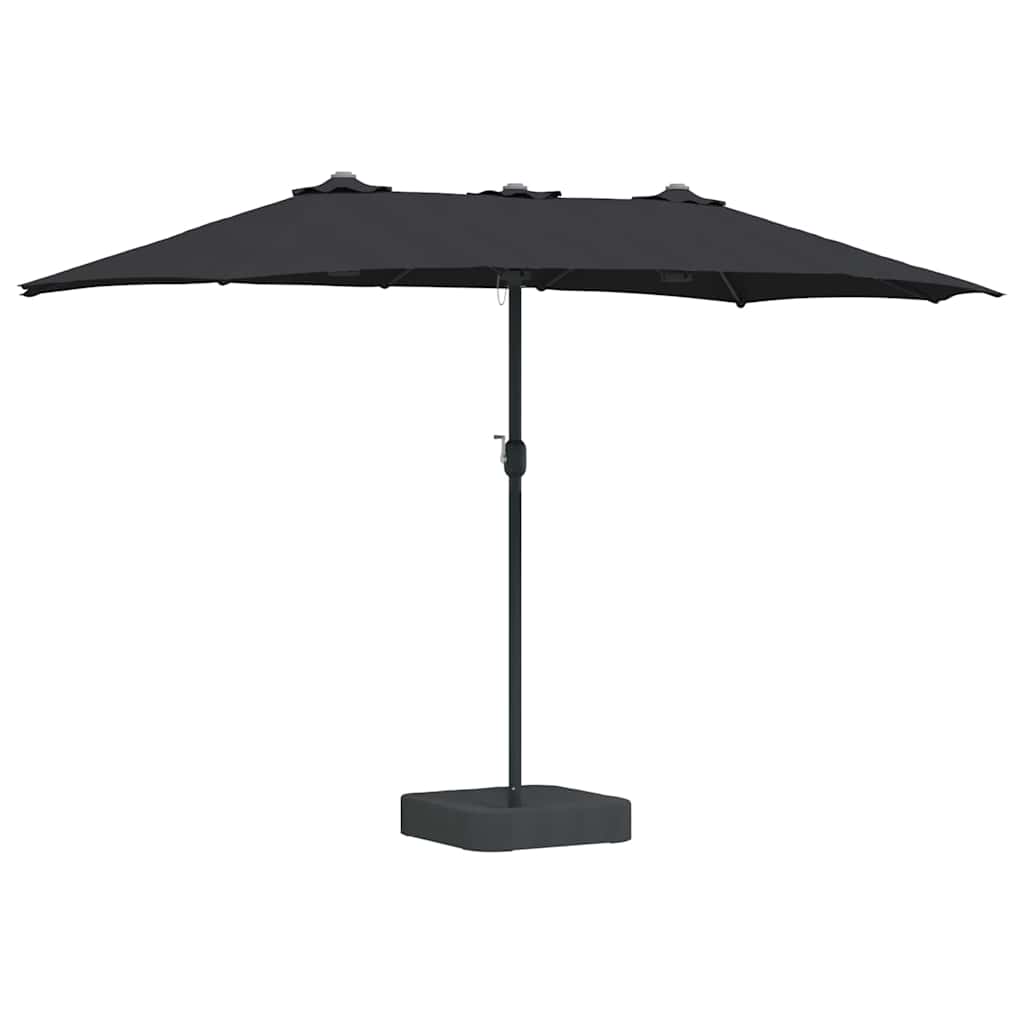 vidaXL Ombrello da giardino Nero 385 x 209 x 244 cm Tessuto