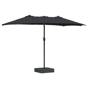 vidaXL Ombrello da giardino Nero 385 x 209 x 244 cm Tessuto