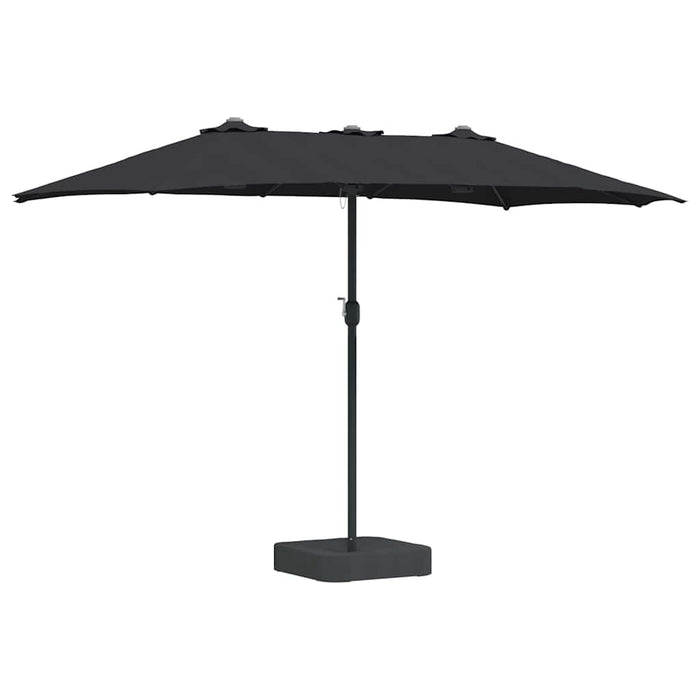 vidaXL Ombrello da giardino Nero 385 x 209 x 244 cm Tessuto