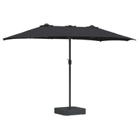 Ombrello da giardino Nero 385 x 209 x 244 cm Tessuto 42003281