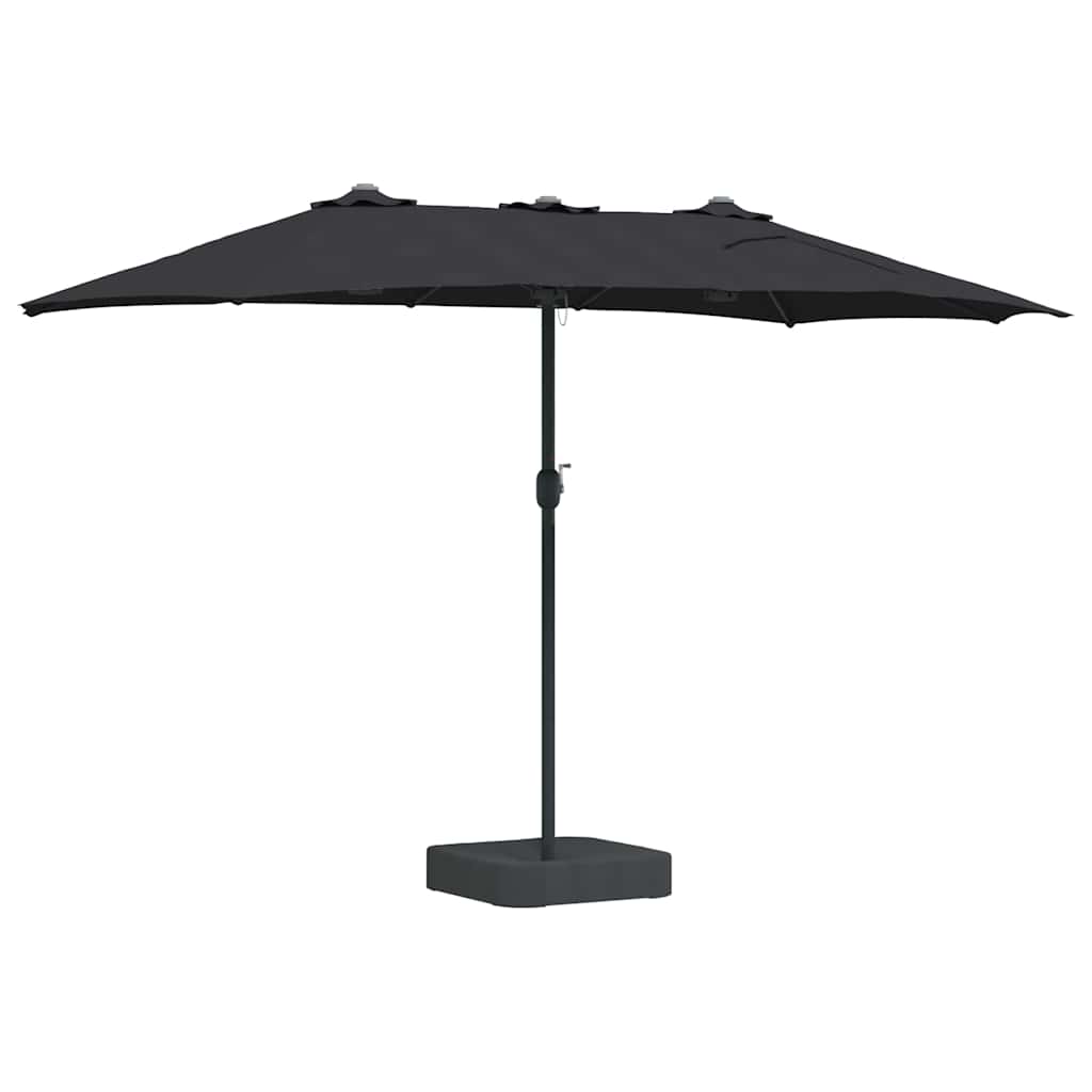 Ombrello da giardino Nero 385 x 209 x 244 cm Tessuto 42003281