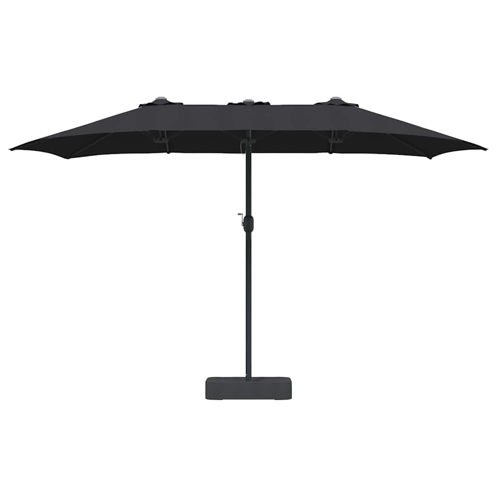 Ombrello da giardino Nero 385 x 209 x 244 cm Tessuto 42003281
